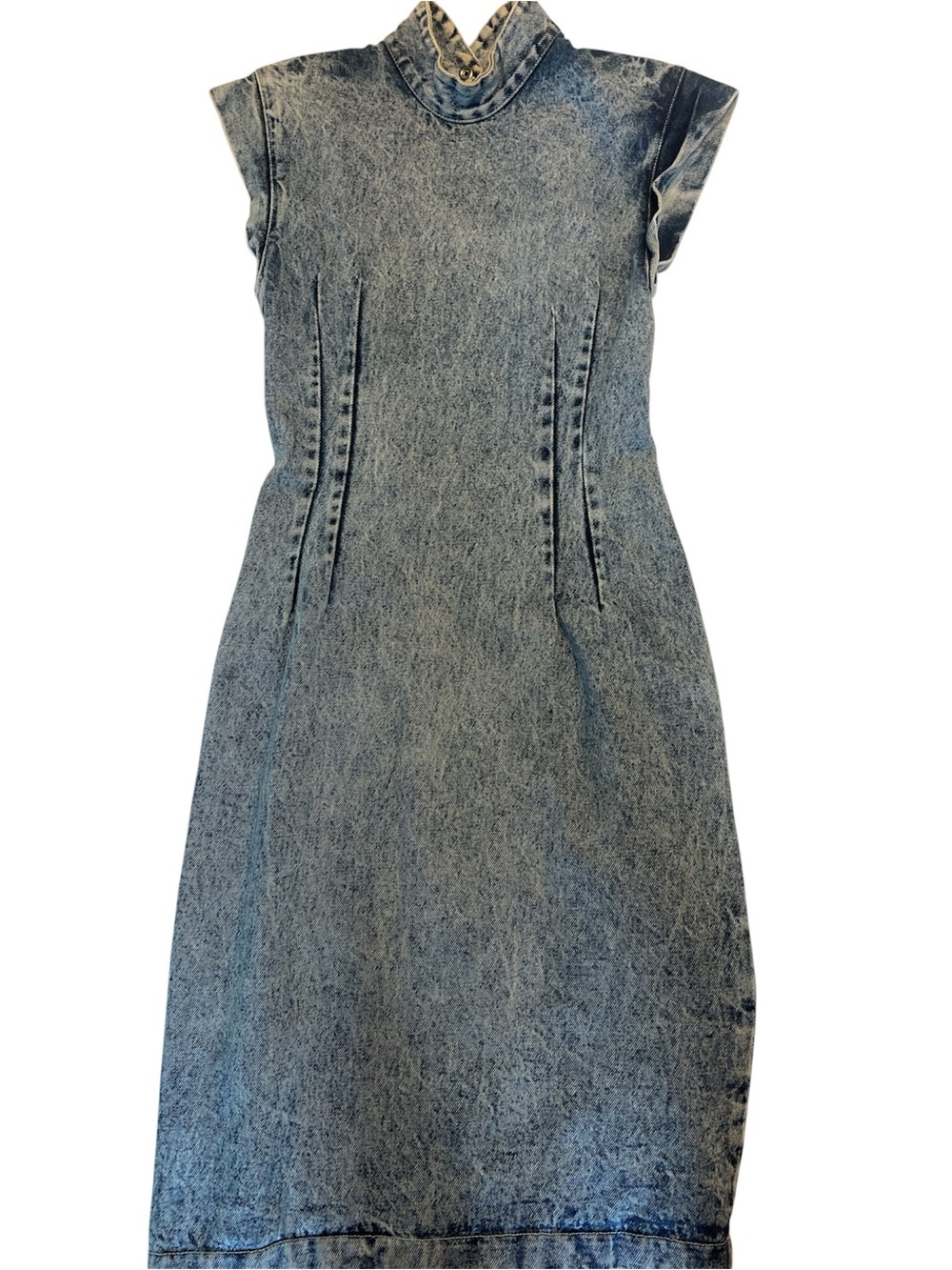 VINTAGE Paris Blues Acid Wash Denim Dress - Picture 1 of 5